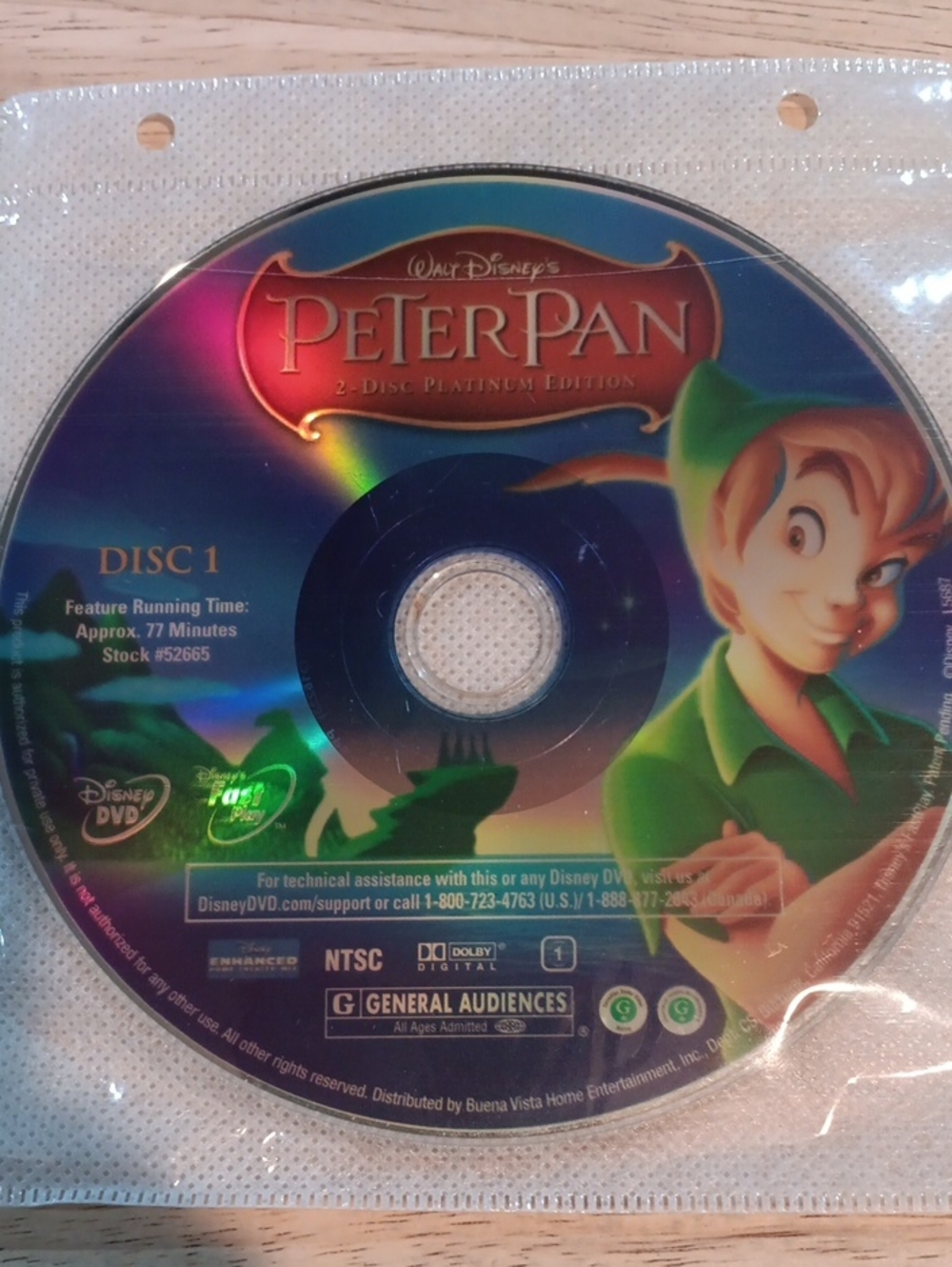 Peter Pan DVD 2-Disc NO CASE*